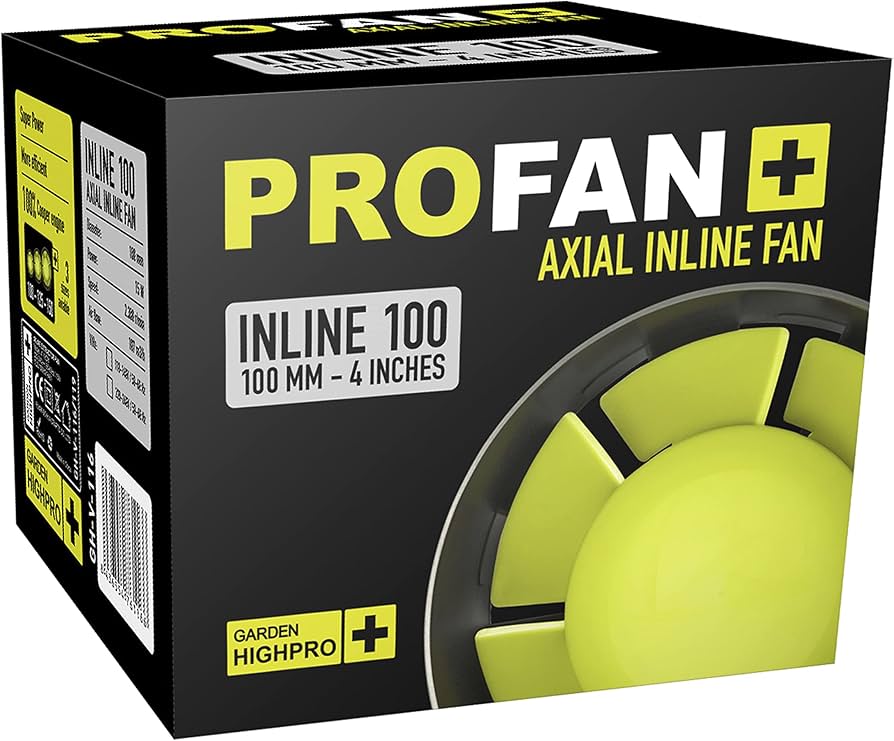 EXTRACTOR INLINE 100 MM 4 INCHES PRO FAN