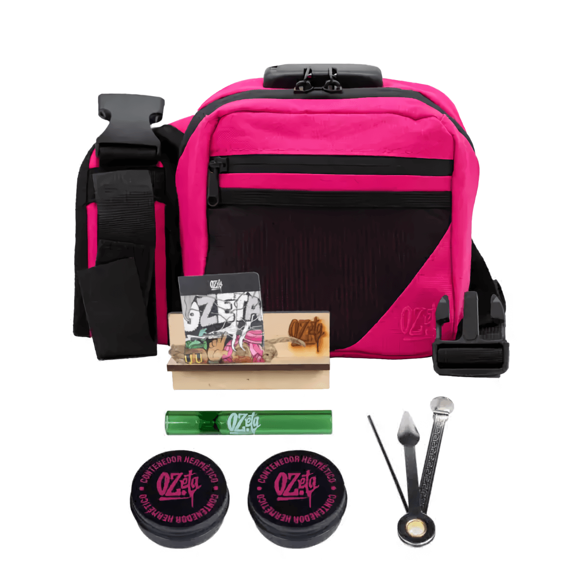 bolso Ozeta antiolor con clave rosa 3 cierres