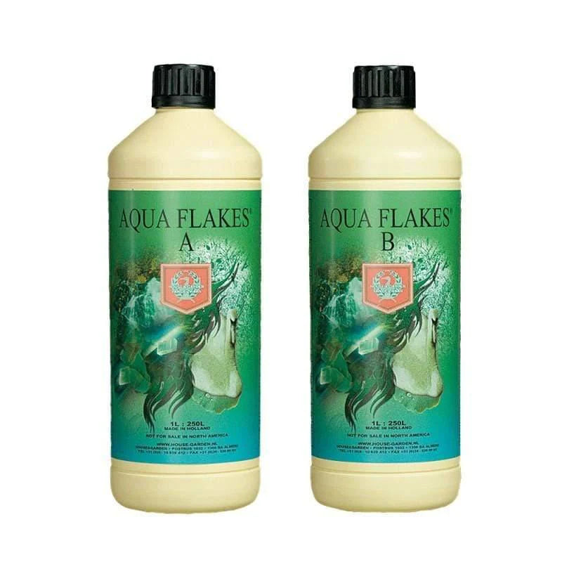 ABONO AQUA FLAKES HOUSE AND GARDEN A+B 1000 ML HIDROPONICOS EMPAQUE MAl ESTADO